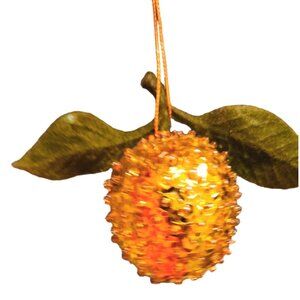 Vintage Handmade Lemon Push Pin Christmas Ornament Mid Century Retro Kitsch Hour